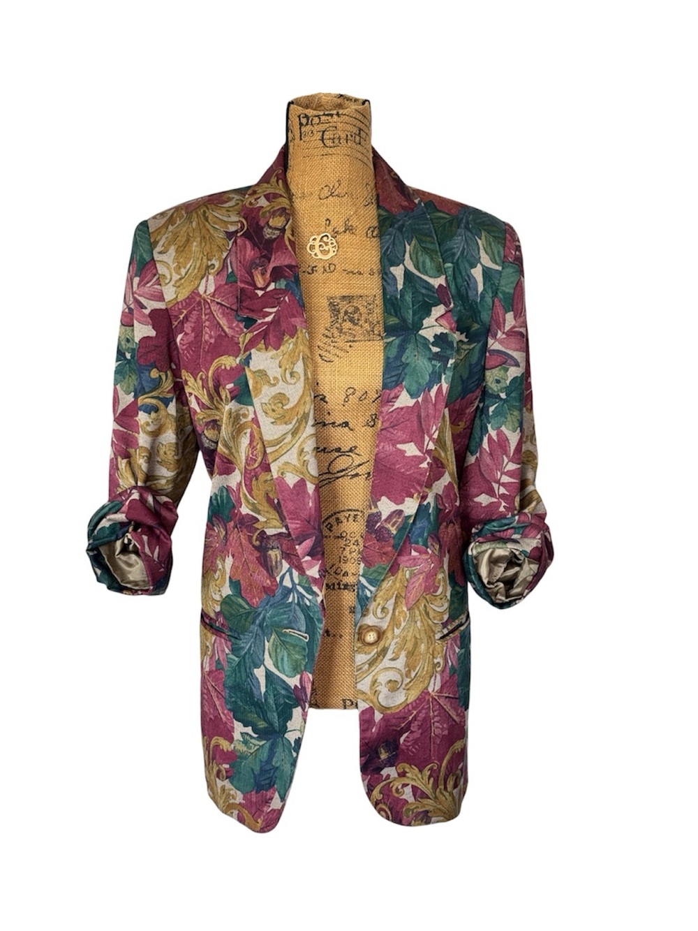 Part One Vintage 80s 90s Womens Single Button Floral Blazer No Size Tag/Fit 8-10